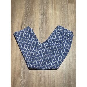 Talbots The Perfect Crop Blue Butterfly‎ Print Cotton Blend Pants Size 2 EUC